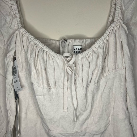 NWT Aritzia Sunday Best Delilah Longsleeve White Dress - Picture 7 of 9